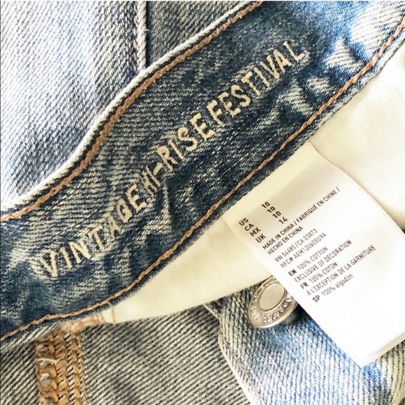 AEO Vintage Hi-Rise Festival distressed shorts 10 - Picture 8 of 10